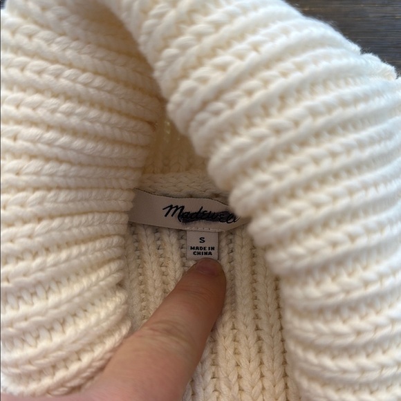 Madewell Ribbed Cotton Turtleneck Sweater in Stripe Size Small - Picture 12 of 13